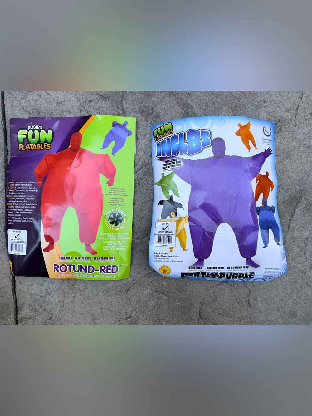 2 Adult Inflatable Halloween Costumes –Working Condition Questionable READ Disc.
